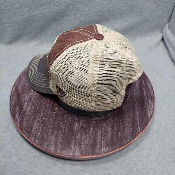 Texas A&M Aggies Trucker Cap Adjustable Brown & Beige Cotton/Mesh Embroidered Lo - Picture 3 of 9